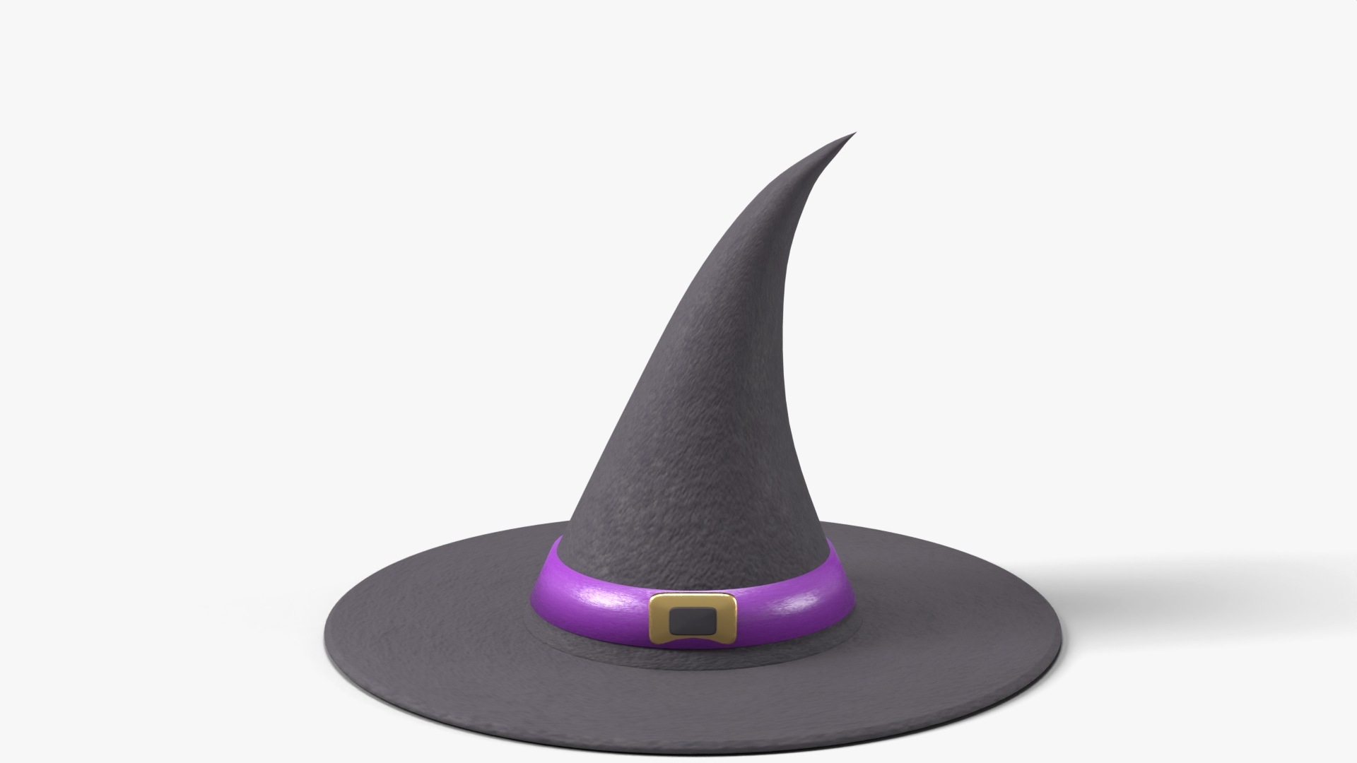 Crooked Witch Hat with Purple Band and Gold Buckle - Halloween Prop 3D model https://p.turbosquid.com/ts-thumb/82/yAeZ4p/YV/tt/jpg/1792284819/1920x1080/turn_fit_q99/1087f9770d59d551fe93a0ac1c676b48c2174d86/tt-1.jpg