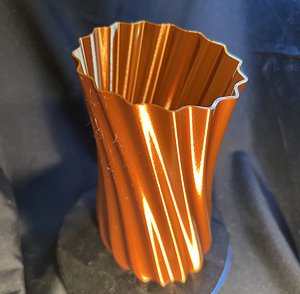 3D model Ribbed Curvy Vase