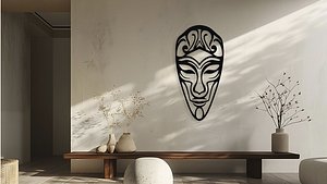 3D Tribal Face Mask Wall Decor Art Vector 3D Print File
