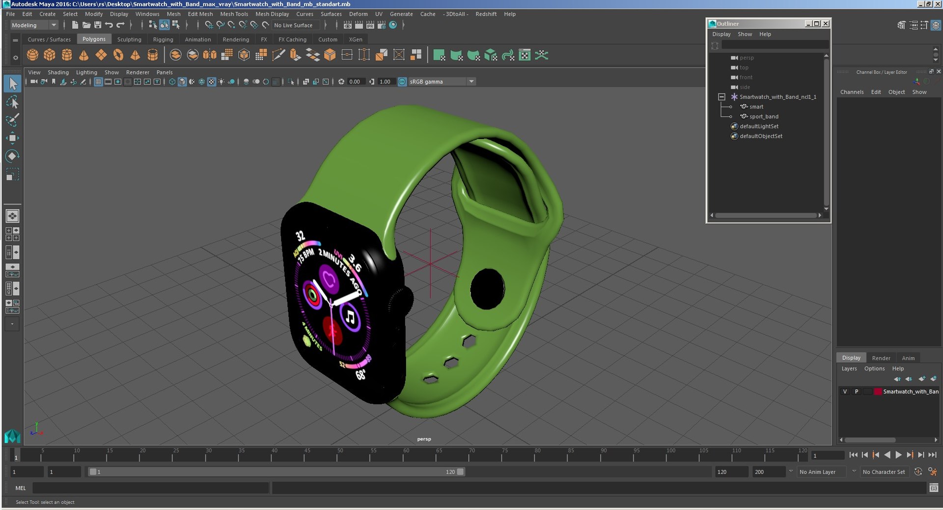 3D Smartwatch with Band model - TurboSquid 1735396