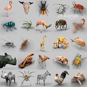 25 realistic animals scorpion 3d obj