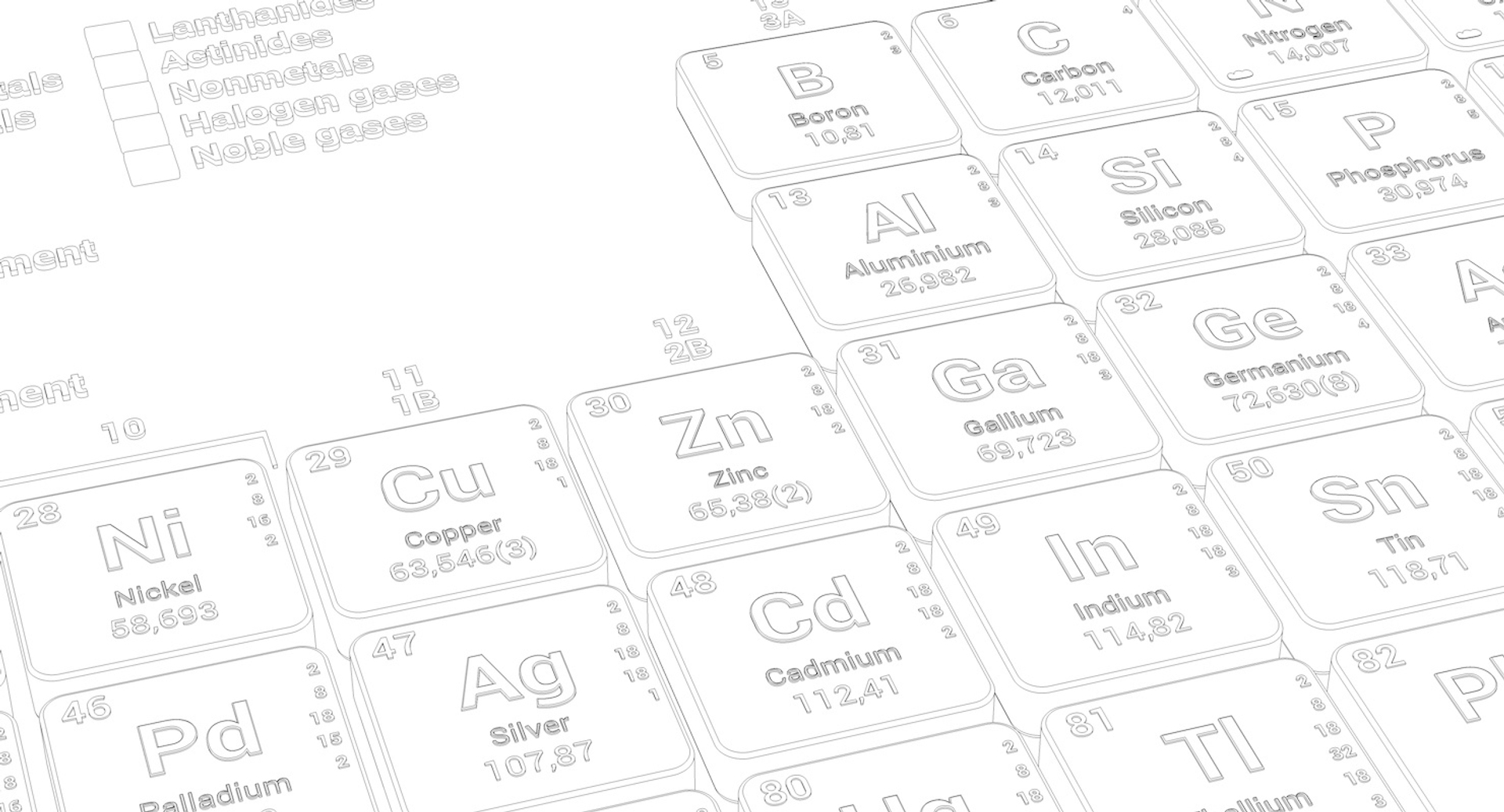 Periodic table elements model TurboSquid 1592562