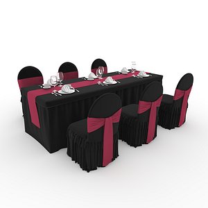 Banquet Table and Chair 142 3D