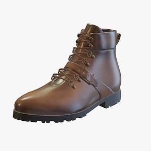 High-Detail Leather Boot plus GLB version 3D model