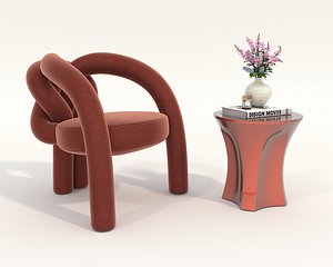 Modern Coffee Table and Armchair Set 81 3D model
