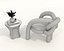 Conjunto de mesa de centro y sillón moderno 81