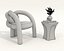 Conjunto de mesa de centro y sillón moderno 81