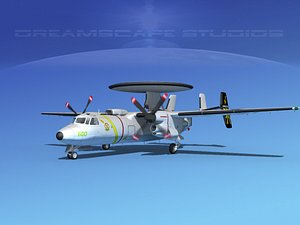 grumman e-2c hawkeye 3d model