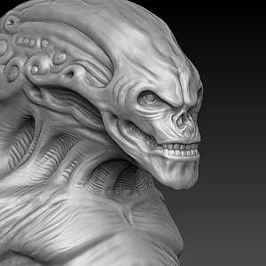 bust alien 3d model
