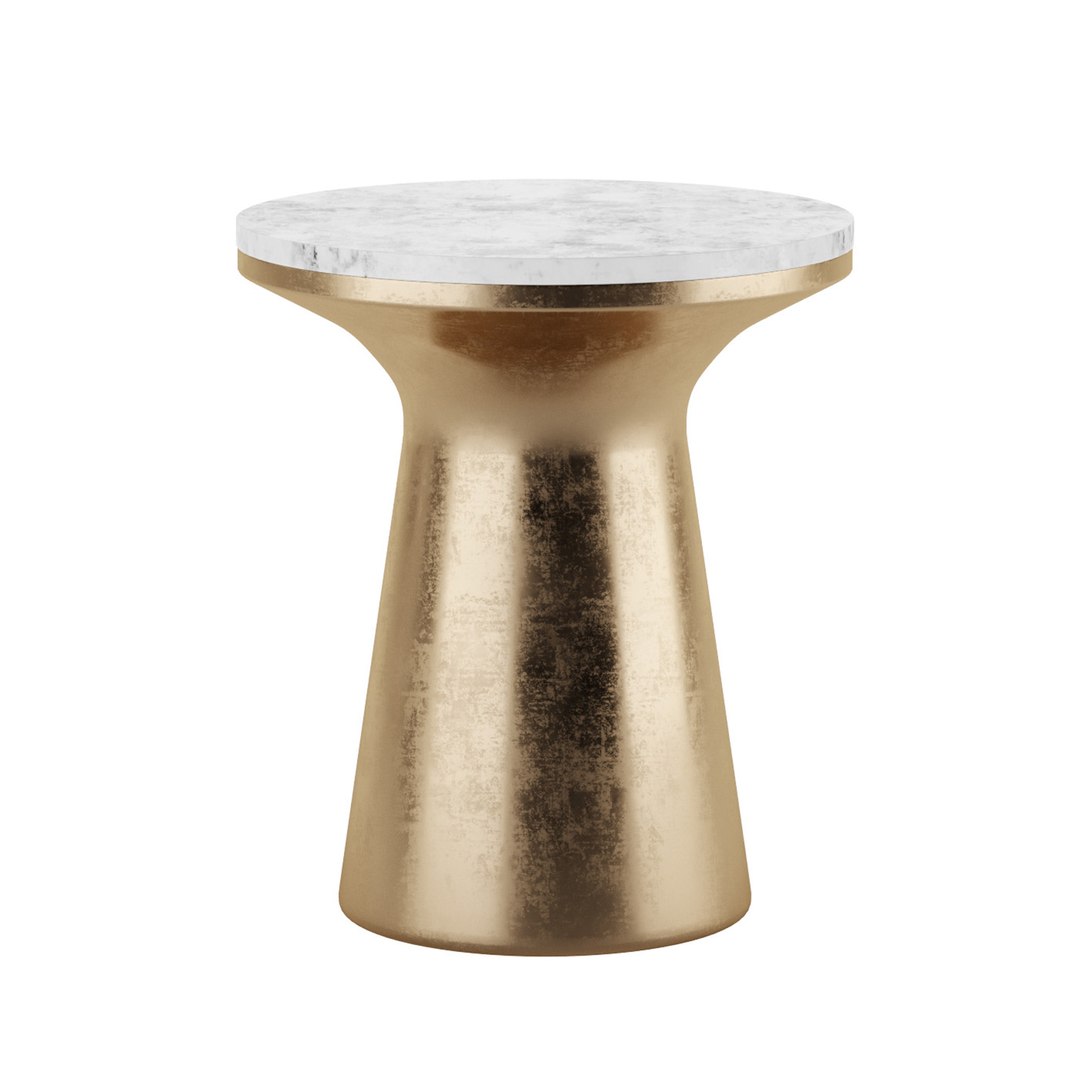 Marble Topped Pedestal Side Table West Elm 3D TurboSquid 1797091