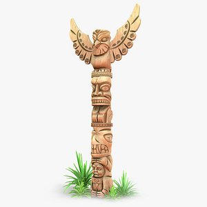 Stylized Wood Totem 8 3D