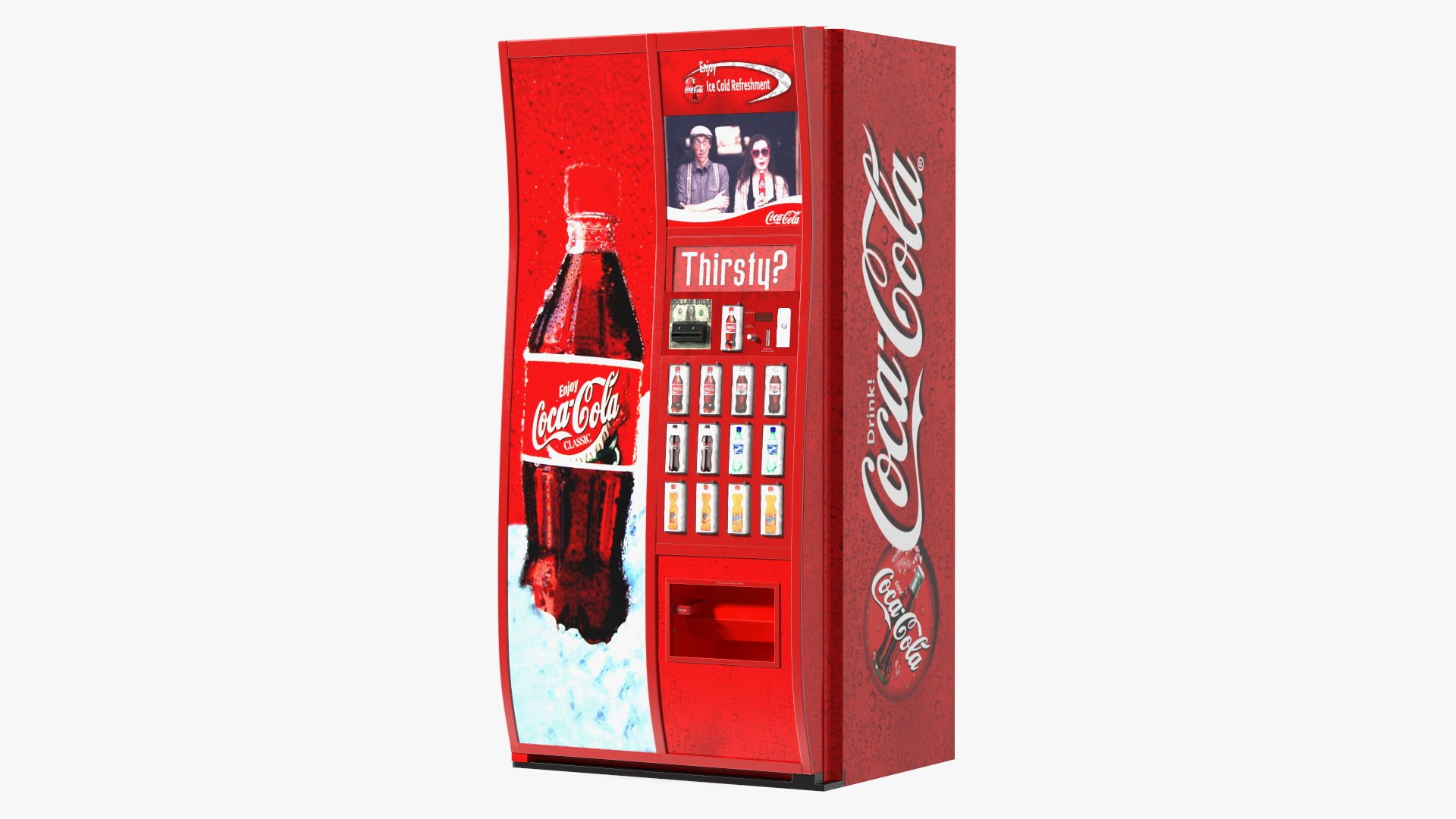 Coca-Cola 自動販売機 赤色 コカ・コーラの自動販売機3Dモデル - TurboSquid 2136267