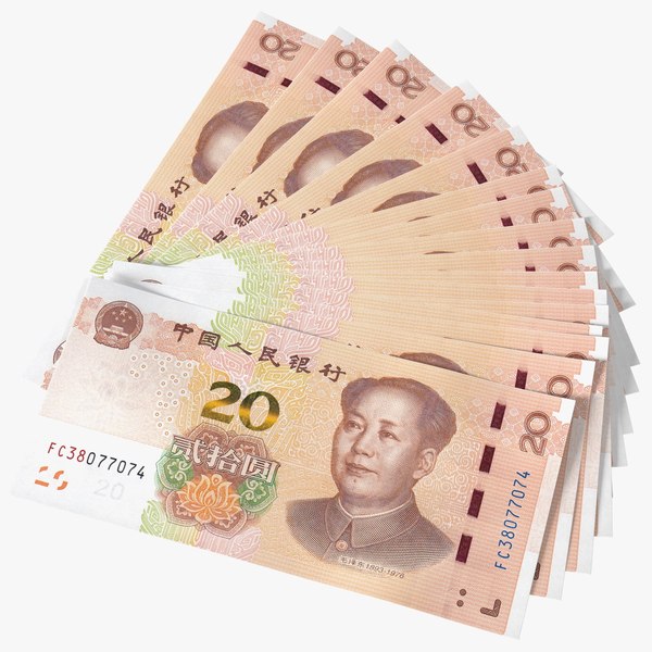 3D Fan of Chinese 20 Yuan 2019 Banknotes model