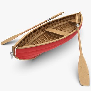 realistic rowboat 3d model