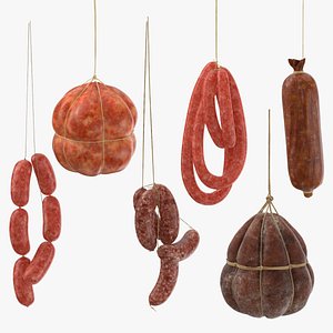 3d hanging sausages model