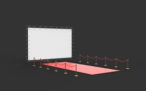 red carpet and backdrop 03 3D model