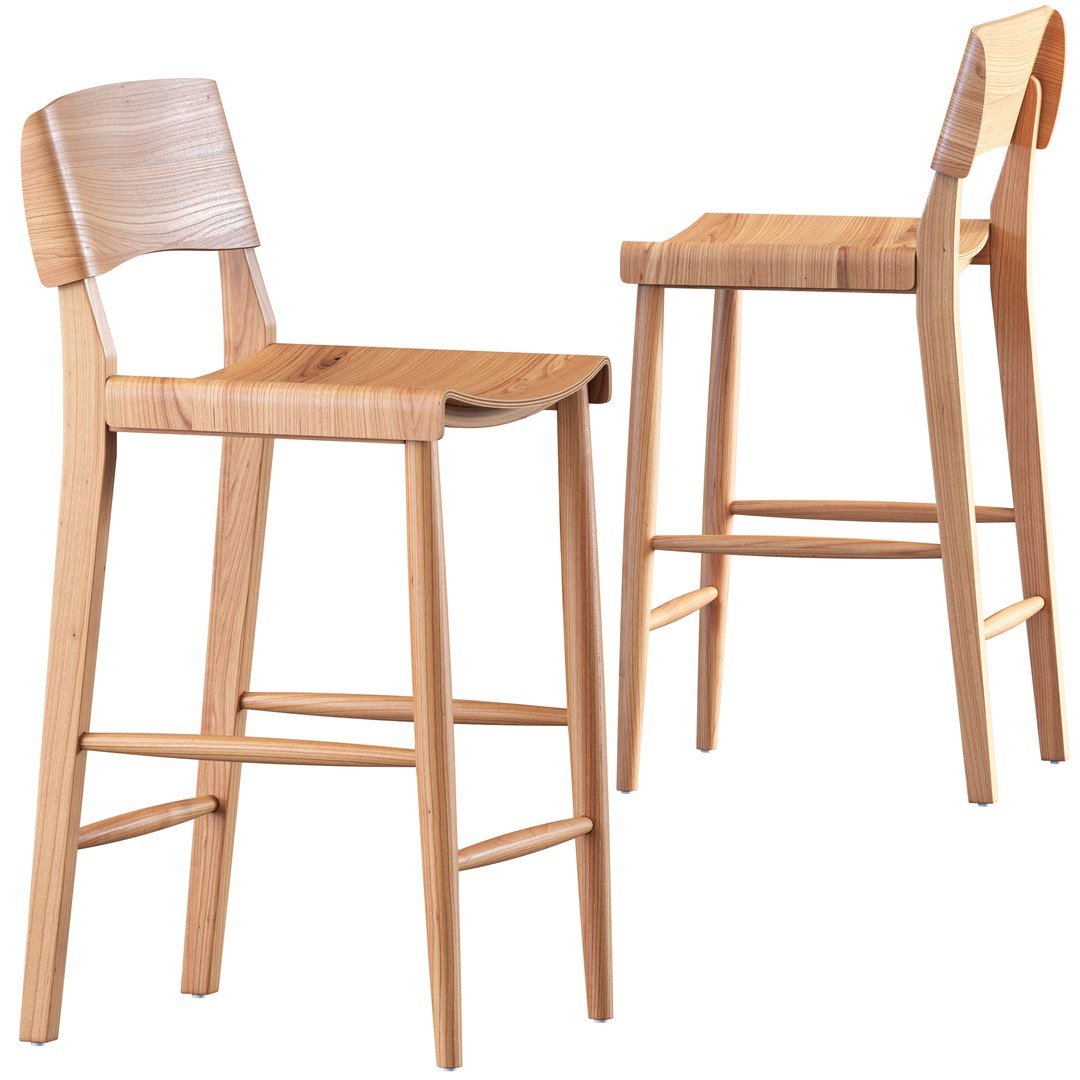 Temple and ster Kobe Barstool 3D model TurboSquid 2176107