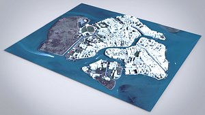 3D model Cityscape Murano islands in the Venetian lagoon Italy