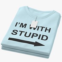 Female Crew Neck Folded Stacked With Tag Blue Im With Stupid 02
