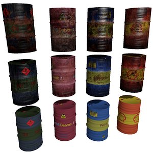 set oil barrels 3d 3ds
