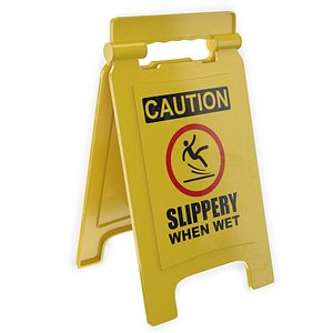 Slippery When Wet Sign 3D