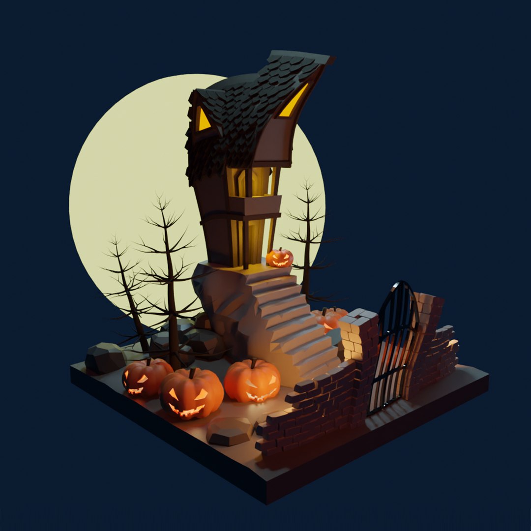 3D Model Spooky House - TurboSquid 2296340