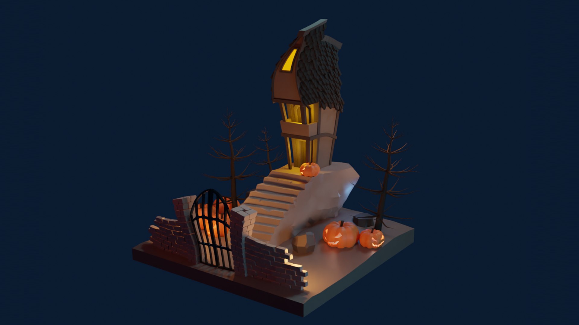 3D Model Spooky House - TurboSquid 2296340