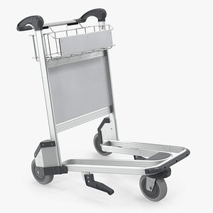 3D airport luggage trolley air