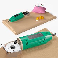 Fabric Cutting Tools Including Tape And Pins on Textile
