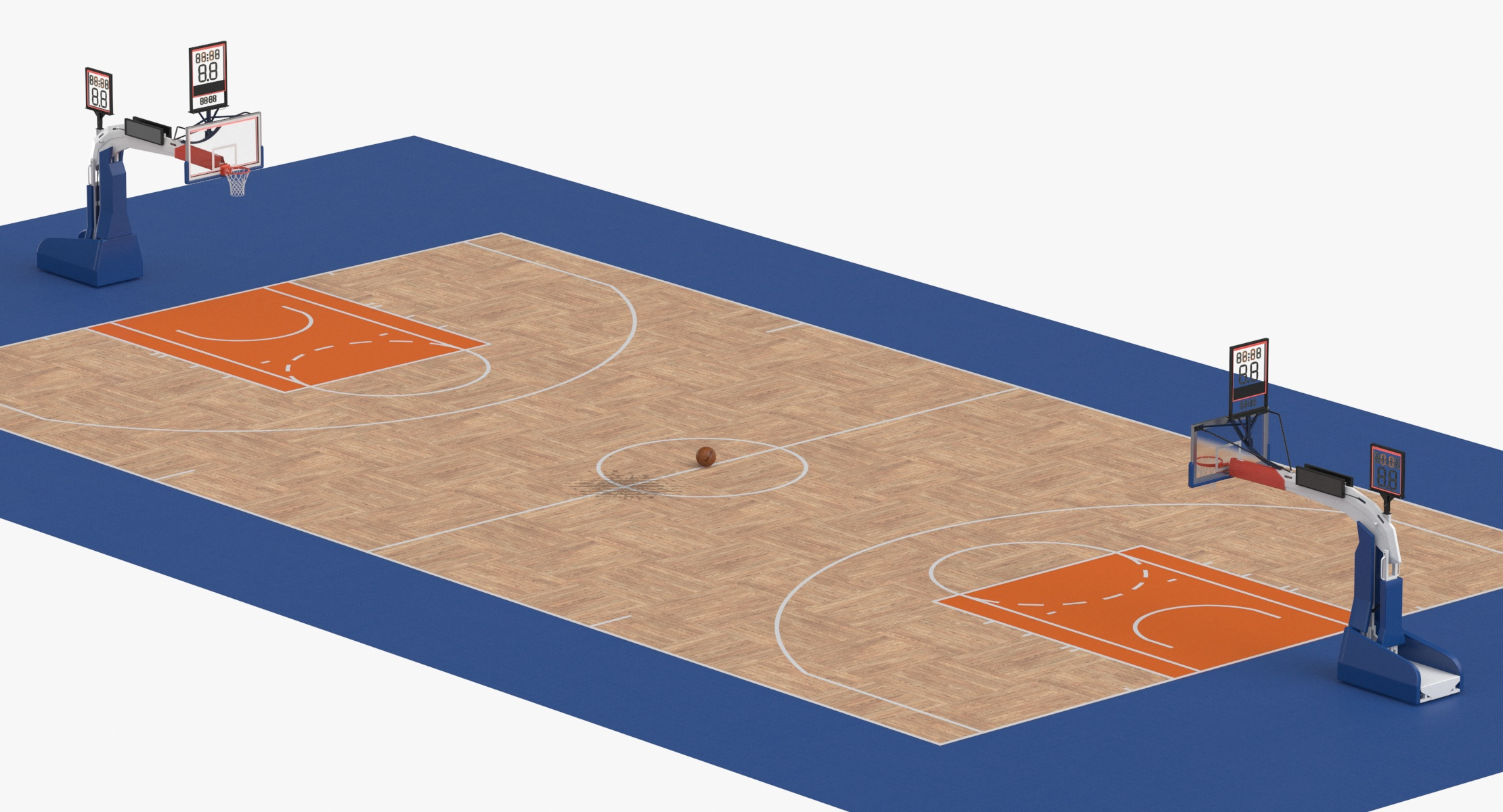 3D model Basketball Court and Baskets 06 TurboSquid 1726517