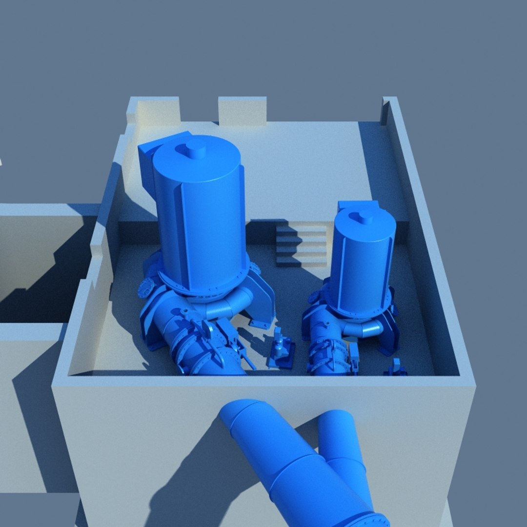 Modelled Hydroelectric Turbines Max