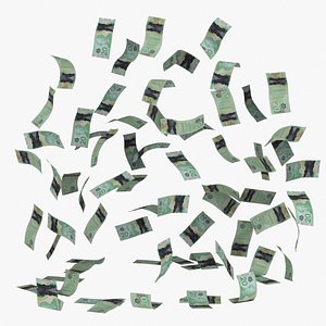 Canada 20 Dollar Falling Notes Flow 3D model
