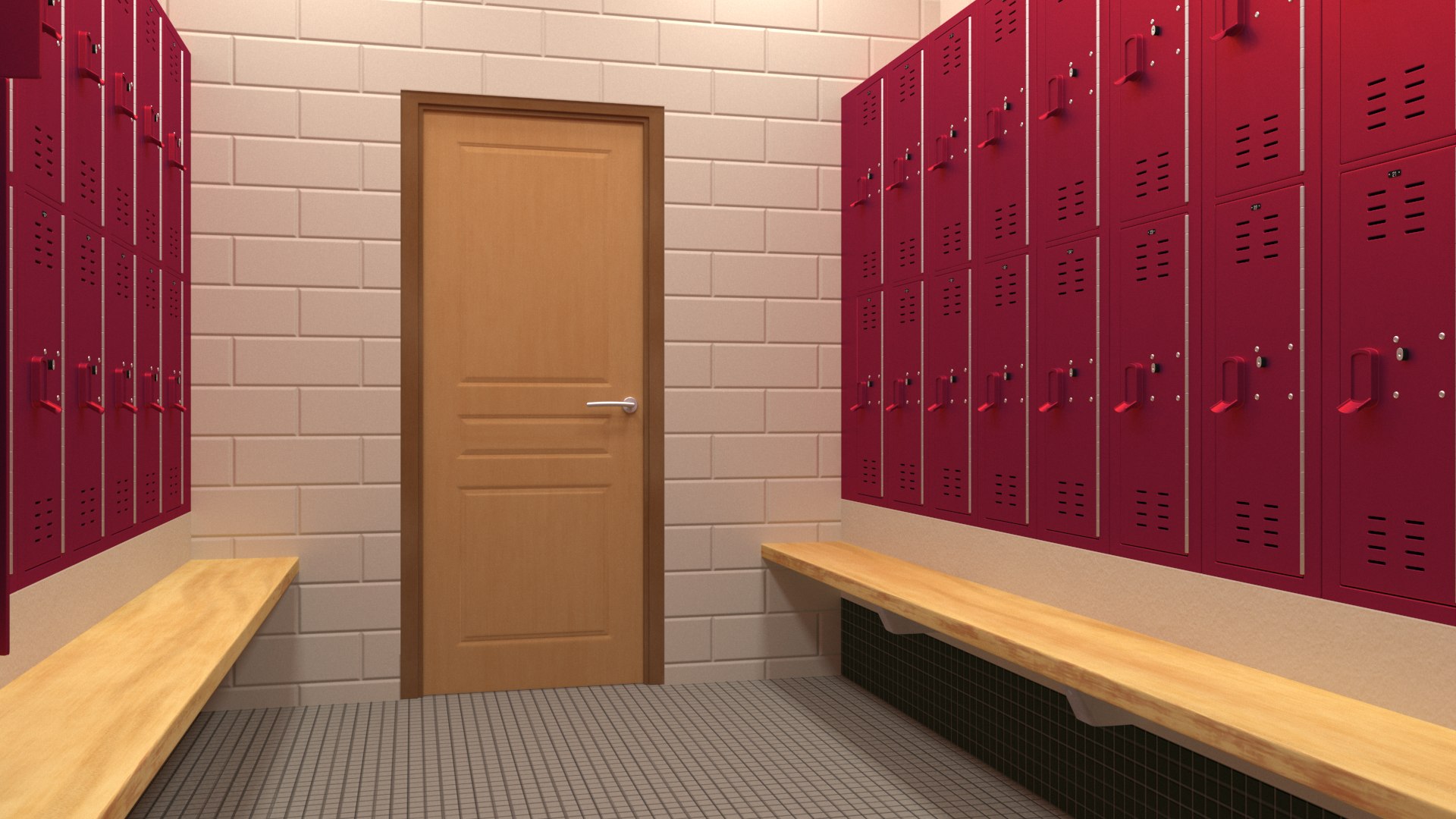 3D Metal Locker Room Red Model - TurboSquid 2230739
