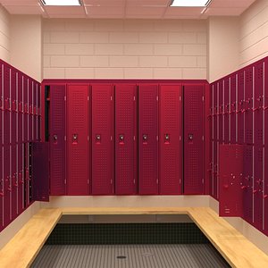 Metal Locker Room Red