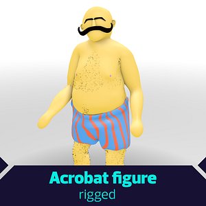 stylized rigged acrobat 3D model