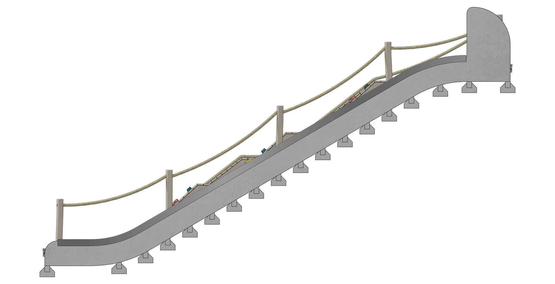 Childrens Playground With Two Slides And Ropes 3D - TurboSquid 2042260