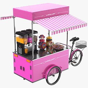 3D Full Detailed  Candy Cart model