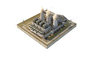 Coal Power Station. Isolated island