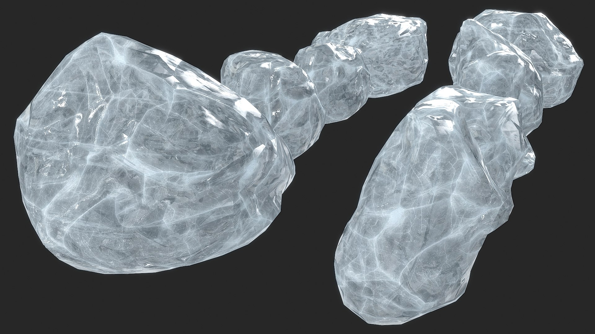 Ice Crystal 9 pieces 3D model https://p.turbosquid.com/ts-thumb/85/MiAdkO/mc/ice_0000_04/jpg/1755870275/1920x1080/fit_q87/c43f66e4105650dc7025ac83e91a29a9f30b3d5a/ice_0000_04.jpg