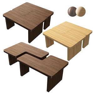 Modern Coffee Table Set 3D
