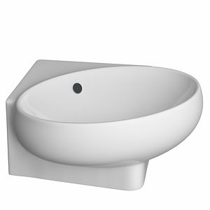 wall hung oval shape 3D model