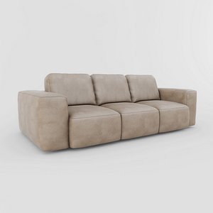 Realistic 3D Leather Sofa - PBR-Ready Detailed