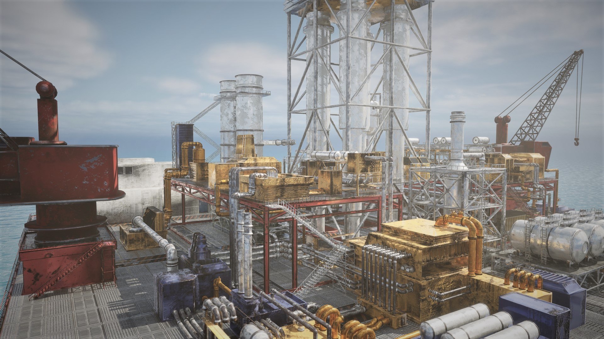 Low-poly OilRig PBR 3D Model - TurboSquid 2411946
