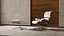 3D Lounge Chair and Ottoman white colors