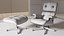 3D Lounge Chair and Ottoman white colors