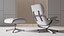 3D Lounge Chair and Ottoman white colors