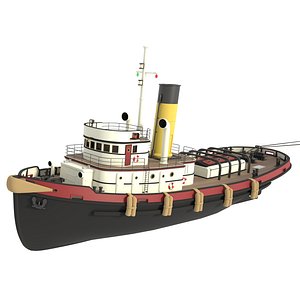 3D steam tug boat
