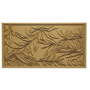 Modern Willow Leaves Relief Wall Decor Set STL Mural CNC 399