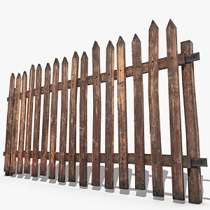 3D wooden fence model