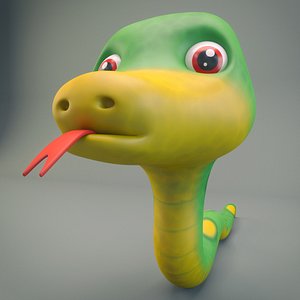 3D model snake cartoon